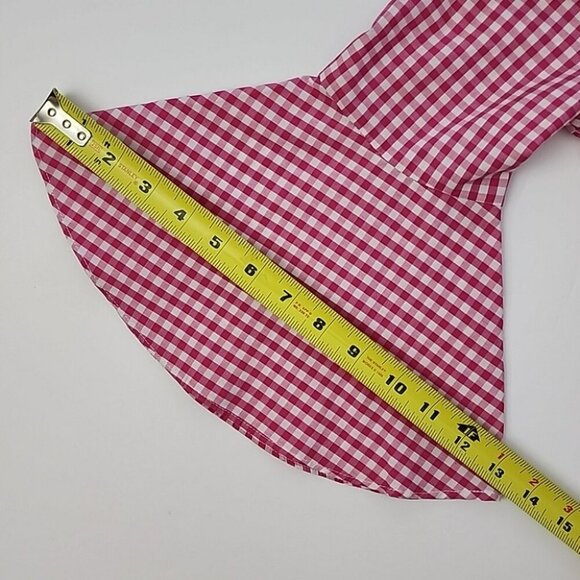 Jane and Delancey Pink Gingham Print Ruffle Blouse Bell Sleeves Cotton Size XS - Picture 7 of 9